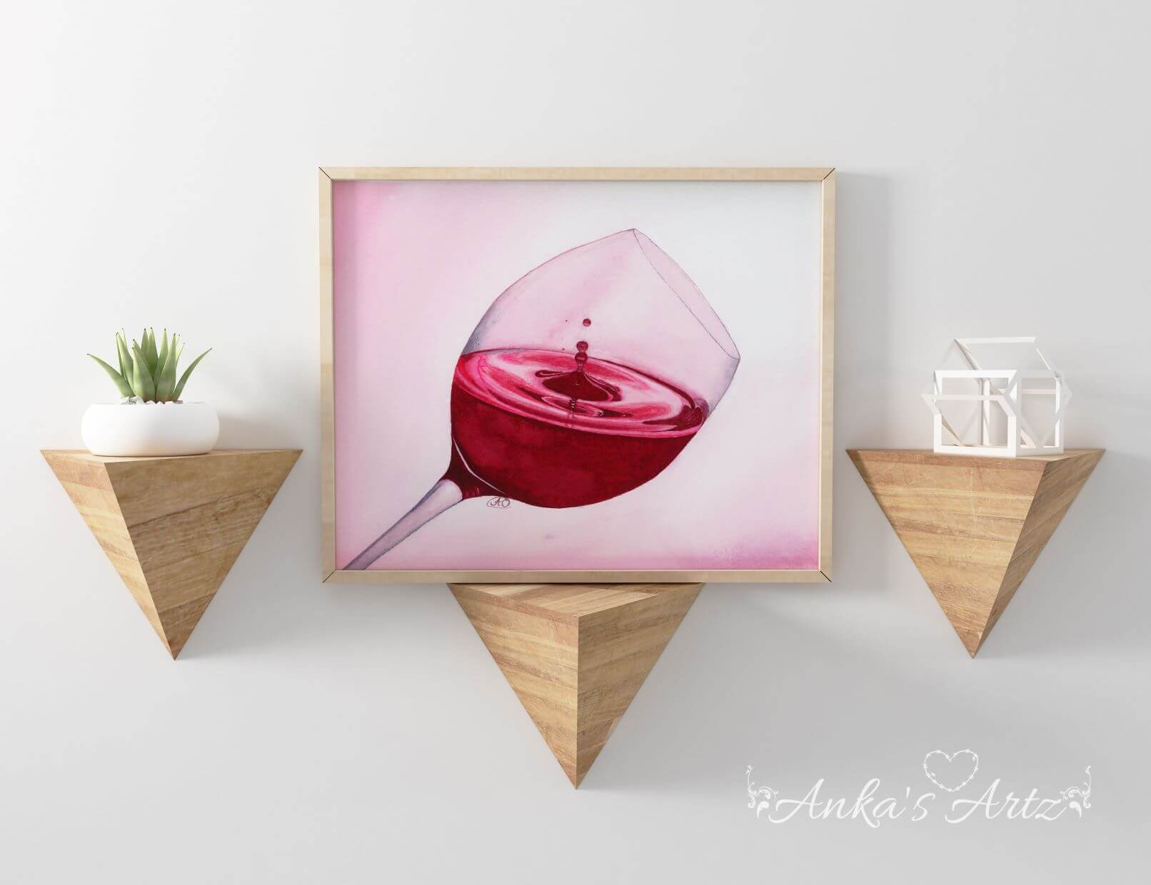 Red wine glass painting