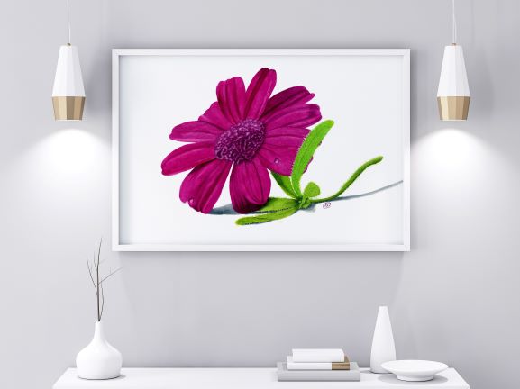 purple flower wall decor